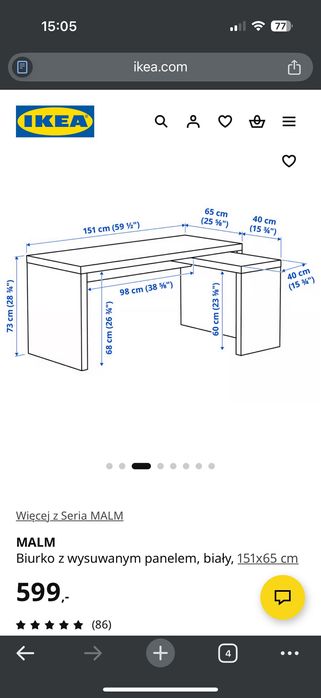 Biurko Malm Ikea