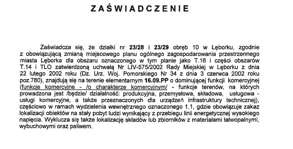 Działka Lębork  5,52 ha