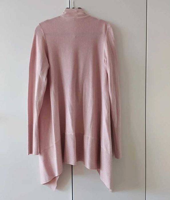Sweter długi kardigan 36 S pudrowy róż Reserved
