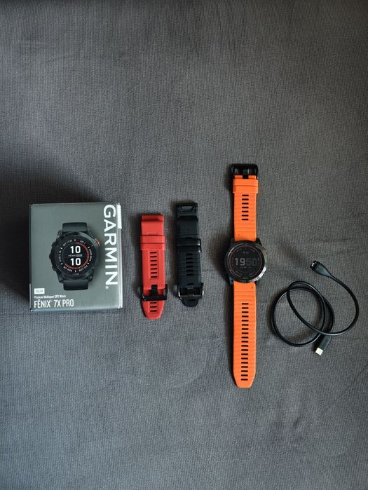 Garmin Fenix 7X Pro [ Solar] – Stan BDB, Pełen zestaw,