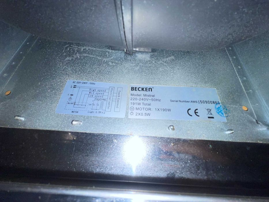 Exaustor Becken Mistral para peças