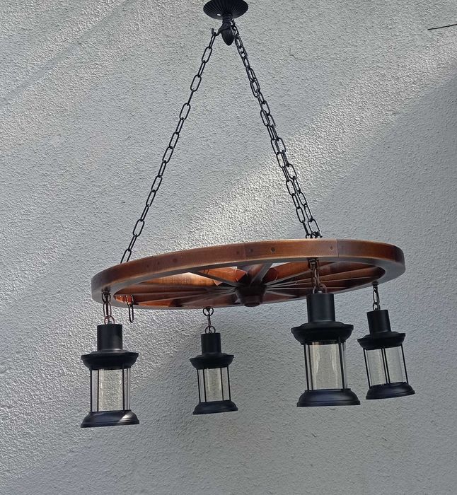 Koło drewniane Koło wozu 71 cm lampa do altany salonu