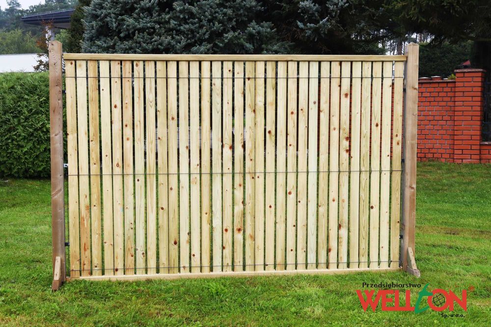 Przesłona ogrodzenia listwy drewniane