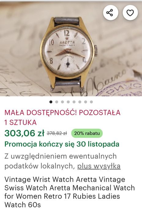 Zegarek Arletta poprzednik Delbany