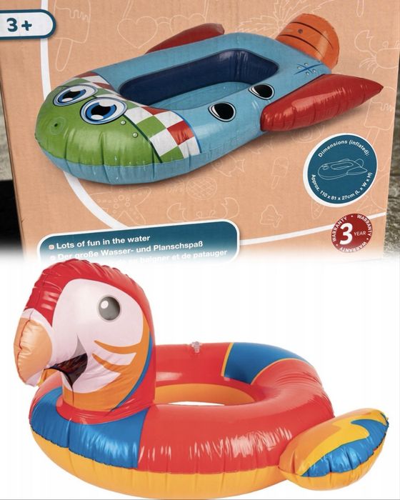 Ponton dmuchany plus koło dmuchane papuga - ZESTAW