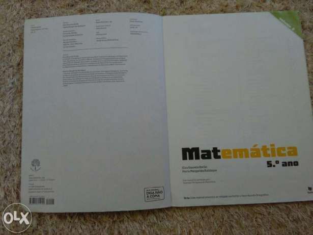 Manual escolar"Matemática" vol. 2 da disciplina de Matemática do 5°ano