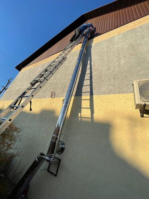 Монтаж димоходов димарі дымоход Гильзовка Гільзування алмазная резка