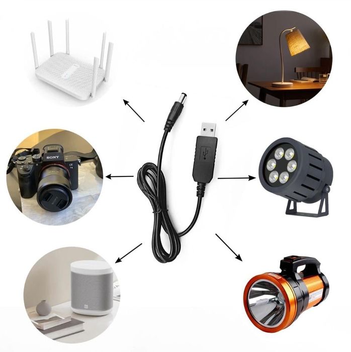 Кабель живлення USB для роутера від повербанку