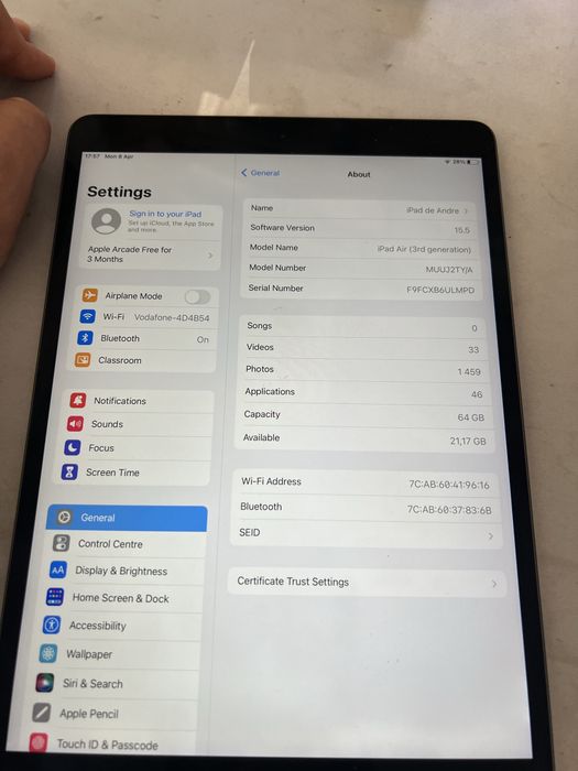 Ipad Air 3* geraçao usado