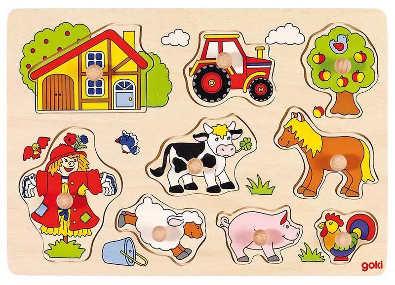 Puzzle z uchwytami. Farma. Goki. Nowy Produkt