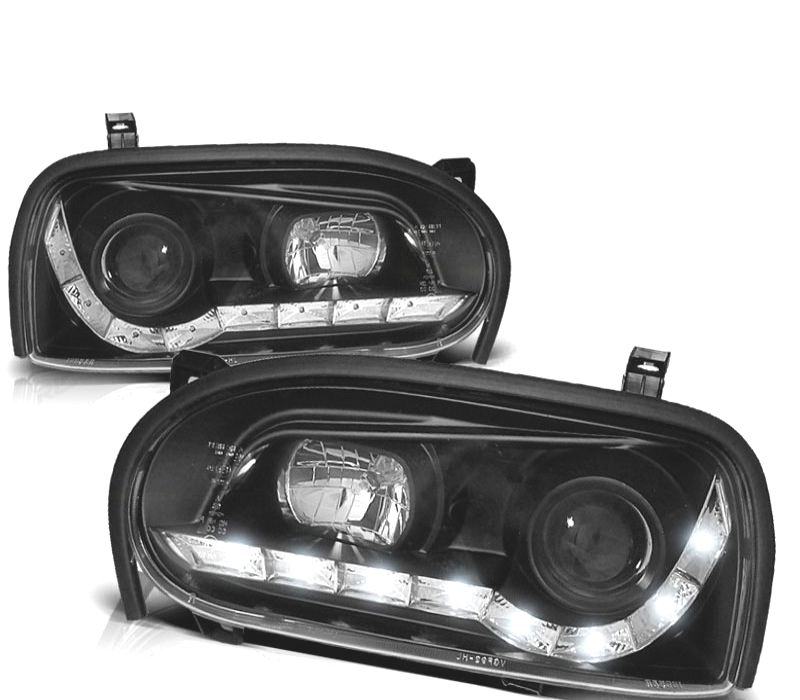 FARÓIS VOLKSWAGEN VW GOLF 3 LED DIURNO PRETO