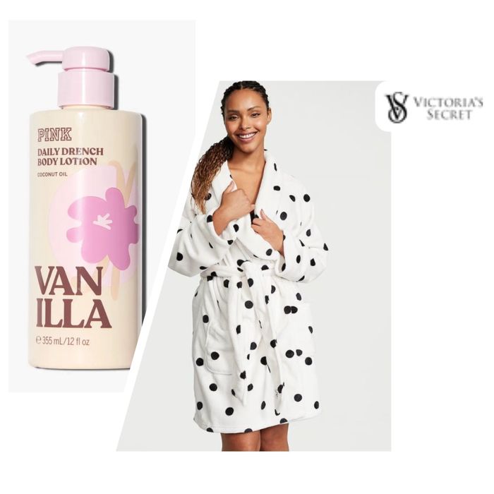 Плюшевий халат Victoria’s Secret  + лосьон Pink vanila