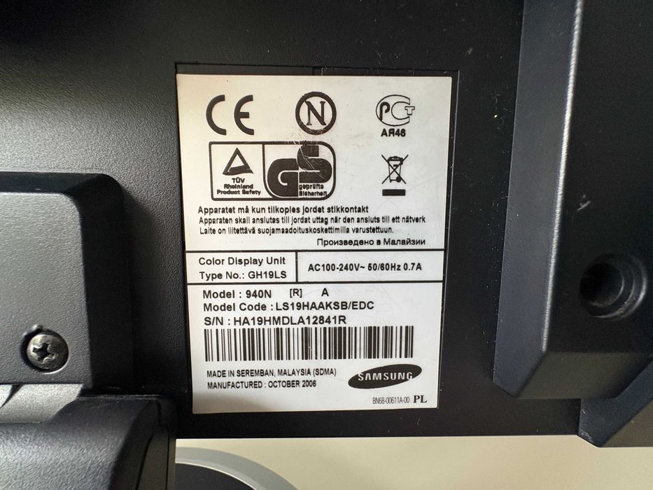 Monitor Samsung SyncMaster 940N