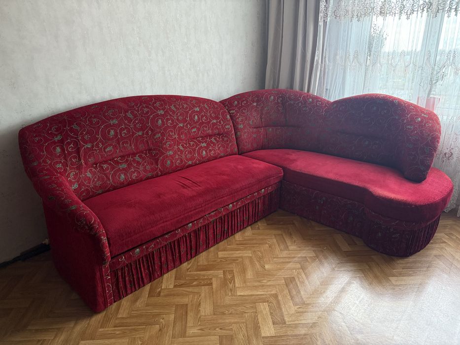 Кутовий розкладний диван + крісло | спальне місце