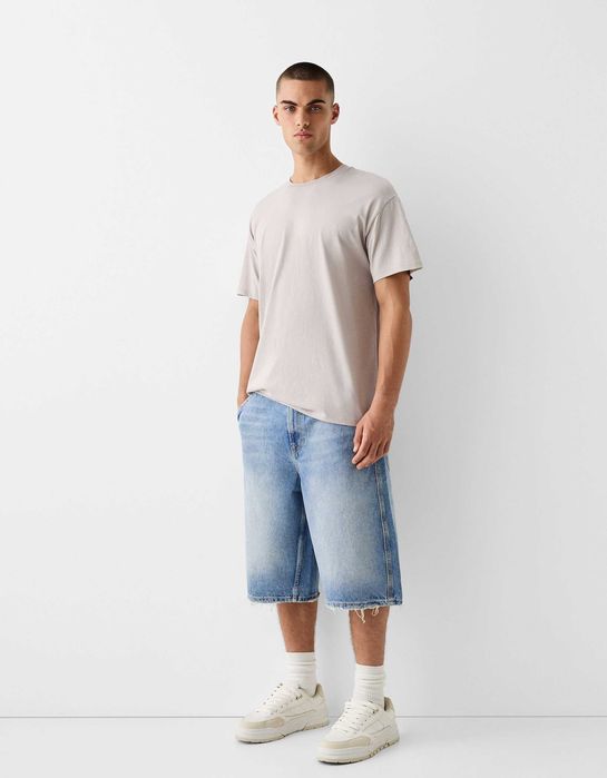Шорти BERSHKA Skater Fit (W 31, W 32) Чоловічі Широкі Сині Джинсові Скейтерські На Літо Нові