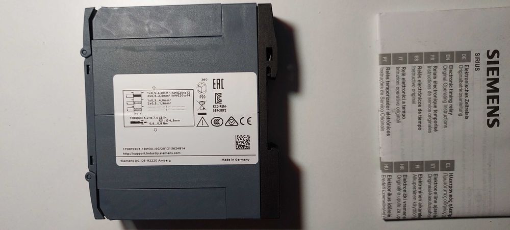 Реле часу SIEMENS 3RP2505-1BW30 TIME DELAY RELAY, DPDT, 5A, 240V
