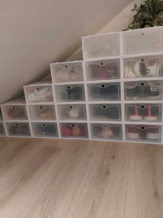 10 x Pudełka Na Buty Pojemnik Organizer Z Klapą