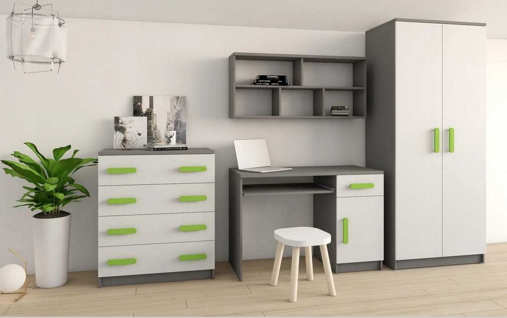 Zestaw mebli do pokoju młodzieżowego meblościanka z biurkiem