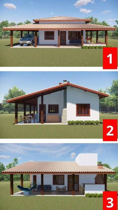 Fachadas modernas - plantas de casa - Arquitectura - Preço baixo