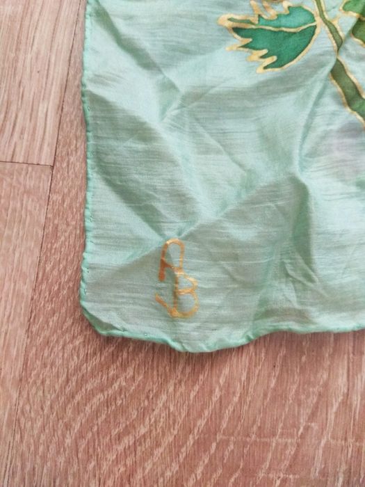 Vintage Ręcznie malowana chusta apaszka