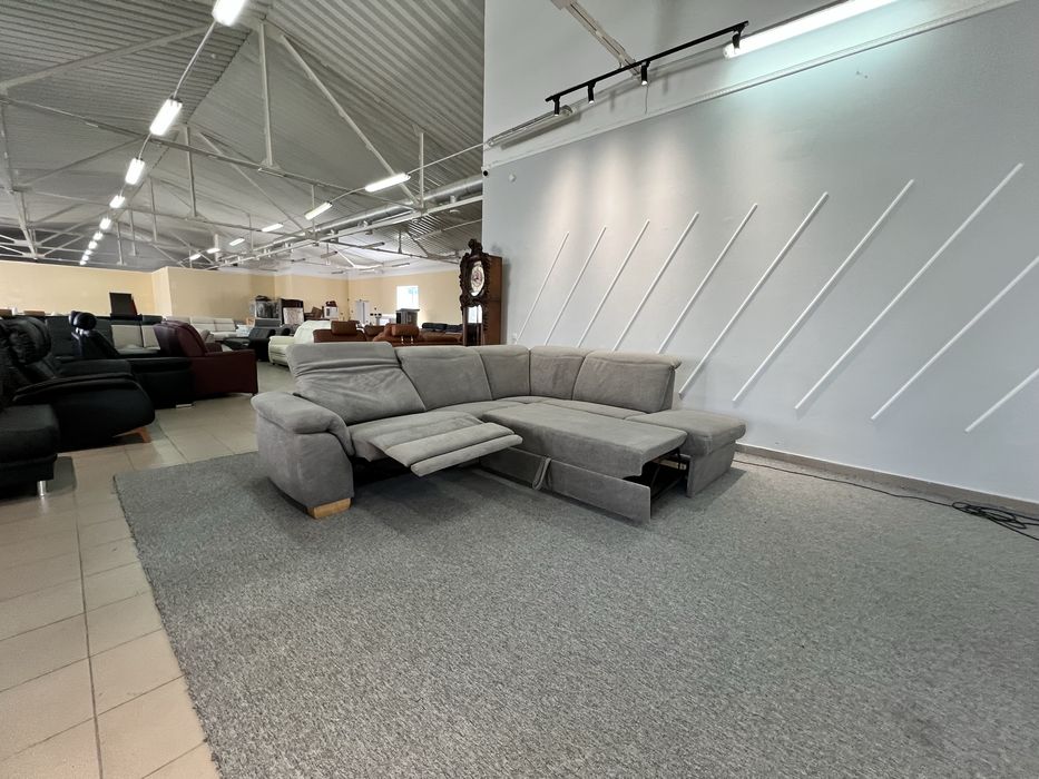 Виставковий диван стан новий розкладний диван тканина сірий реклайнер