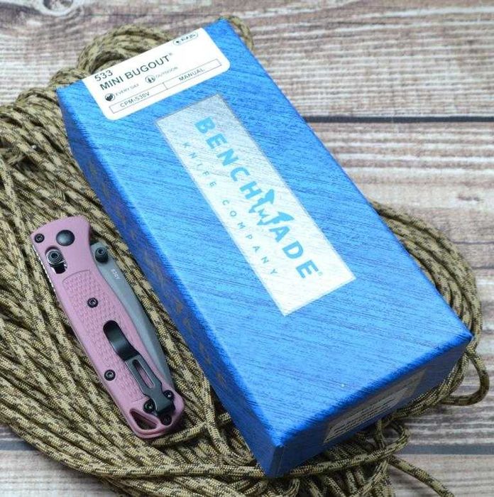Брелок EDC фолдер Benchmade 533 Mini Bugout pink barbie