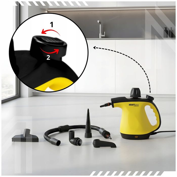 Myjka Parowa Czyścik Do Okien Fug Parownica Ręczna 3,5Bar 1200w Zestaw