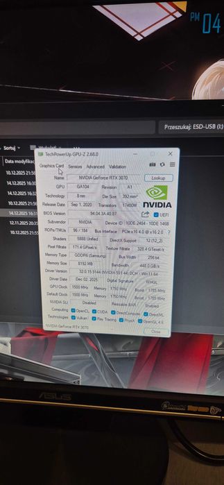 Komp z i7 11700KF, RTX 3070, 32GB RAM, 1,5 TB SSD (M.2)