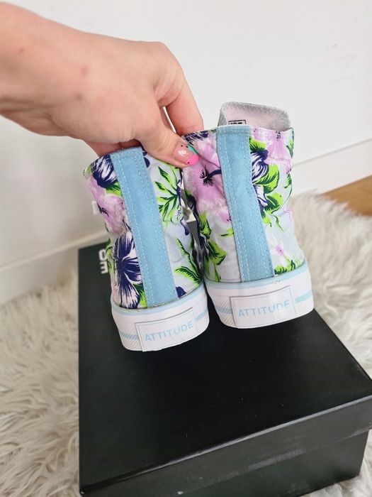 Attitude 37 23cm tenisówki trampki wysokie kwiaty
