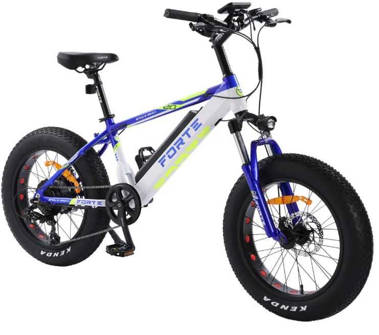 Велосипед акумулятоний FORTE RIDER рама 14", колеса 20", Синьо-білий