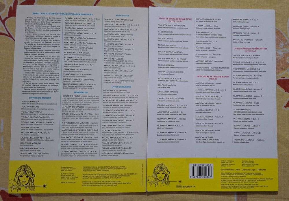 Orgão mágico + Piano mágico - artigo novo