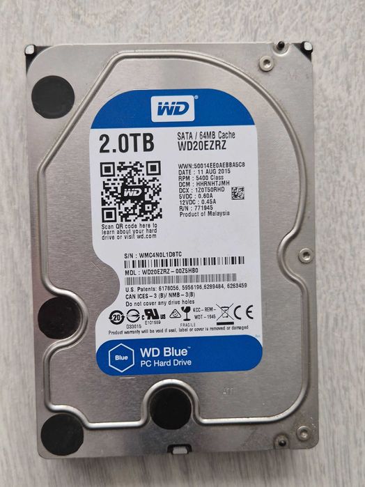 жорсткий диск 2TB WD BLue WD20EZRZ (smart BAD)