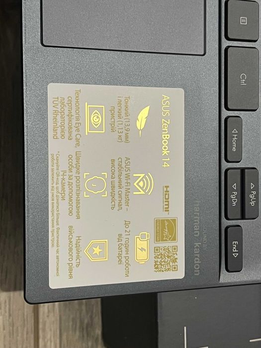 Продам ноутбук ASUS ZenBook 14 (i3-1115G4 / RAM 8 / SSD 512)
