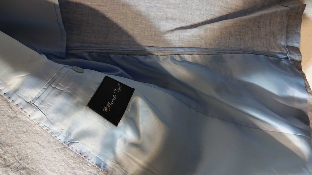 Мужской летний костюм пиджак 2XL 3XL 56 58 большой размер лён