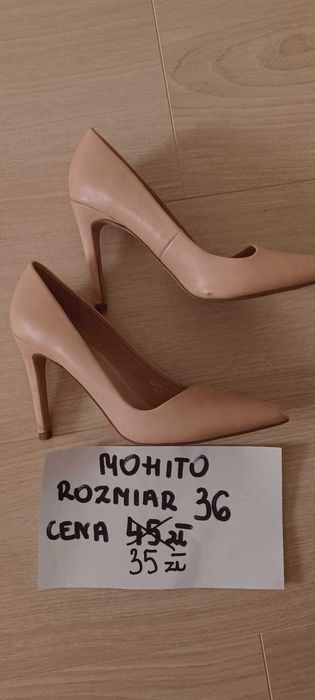 Buty damskie Mohito, skórzane beżowe, rozmiar 36