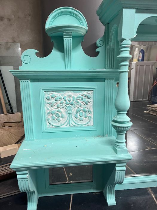 Beautifully handcarved mirrored shelf