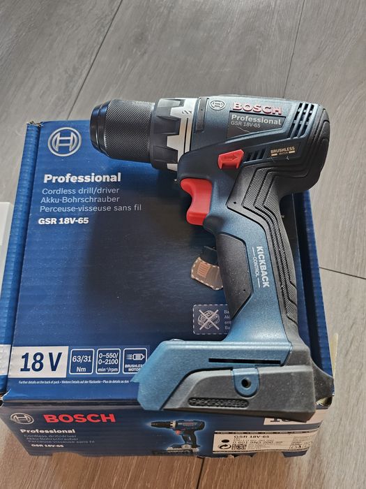 Wiertarka akumulatorowa 18V Bosch GSR 18V-65 nowa 3 lata gwarancji Kickback