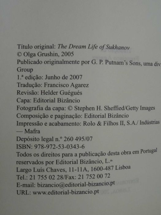 A Vida de Sonho de Sukhanov de Olga Grushin - 1ª Edição