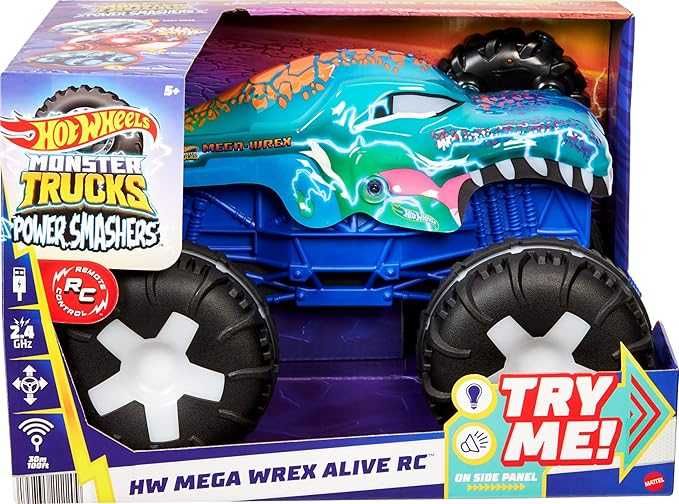 Машинка Хот Вілс на радіокеруванні Мега Рекс Hot Wheels Monster Trucks Mega-Wrex Alive