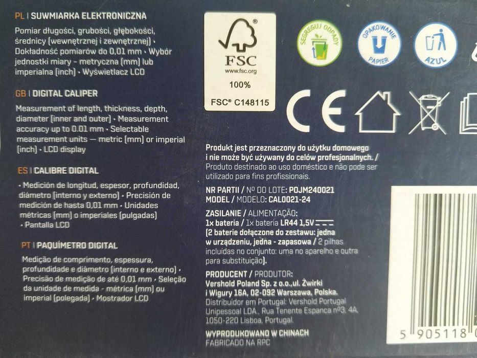 NAJTANIEJ Suwmiarka Elektroniczna Cyfrowa LCD 150mm Wysyłka