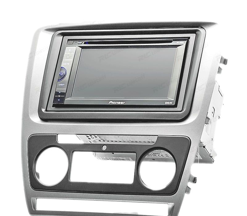 MOLDURA ADAPTADOR CINZENTO PARA RADIO 2-DIN PARA SKODA OCTAVIA 08-13 CON AIRE ACONDICIONADO AUTOMÁTICO