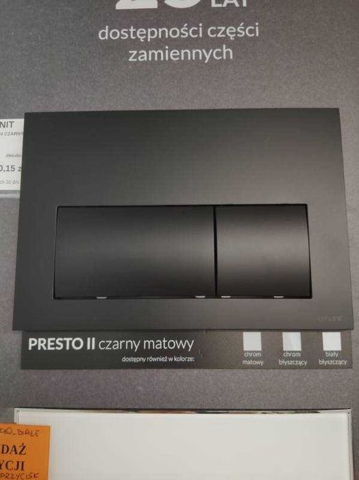 Cersanit przycisk Presto II czarny, matowy