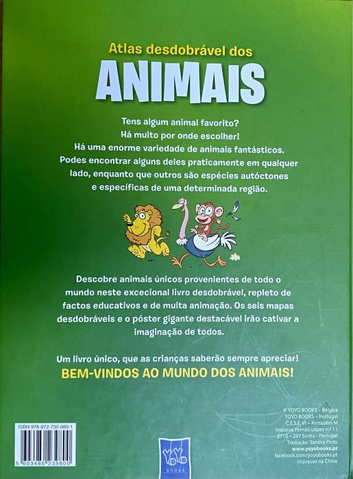 Livro O Meu Atlas Desdobrável dos Animais