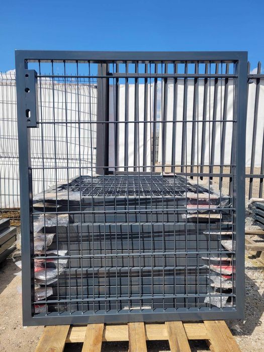 Furtka panelowa Premium h-100 lub h-120 grafit słupki 60x60x2 zawiasy