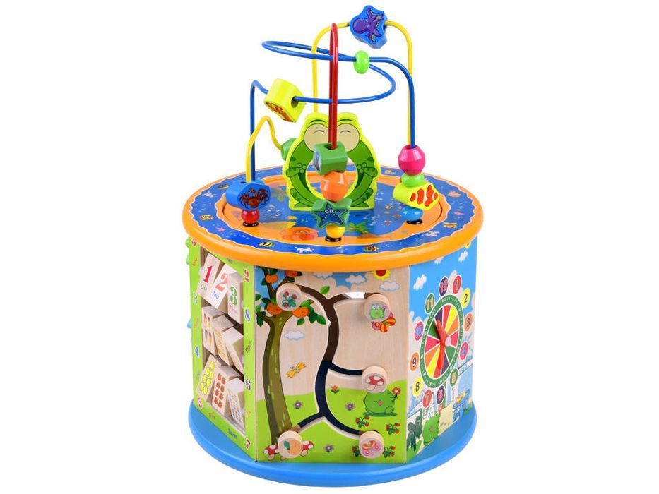 Drewniana Wieża Kostka Edukacyjna + Labirynt 8W1