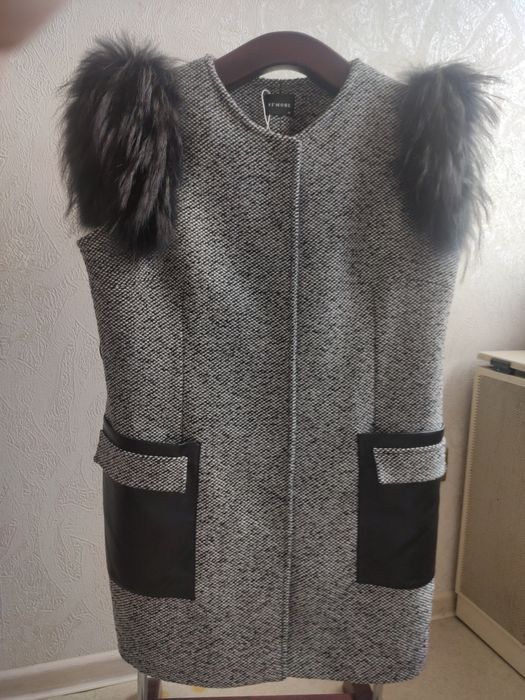 Жилетка жіноча,жилетка з хутром,жилетка великого розміру жіноча