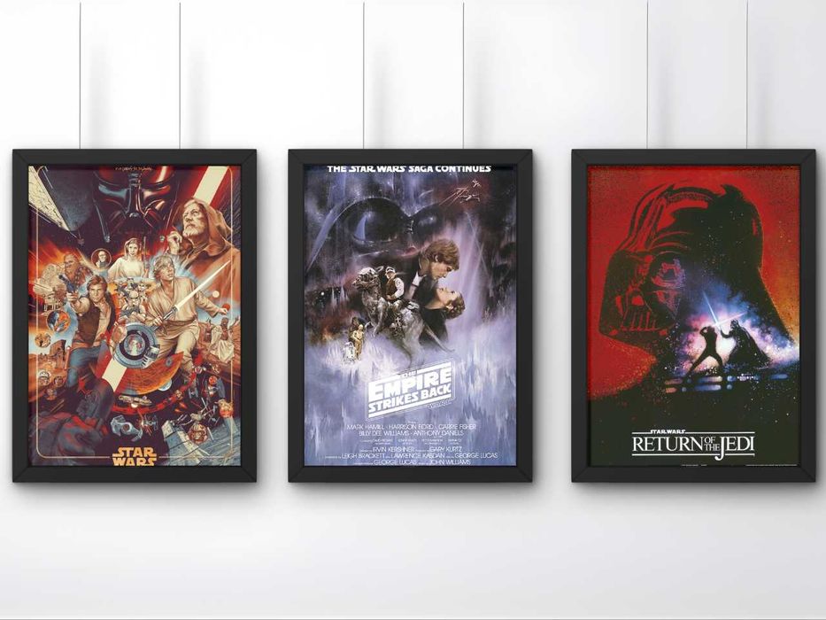 Plakaty Star Wars Trylogia Retro Empire Strikes Back Ramka