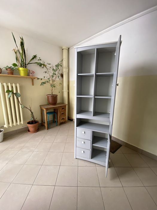 Regał Szafka komoda drewniana mała szara