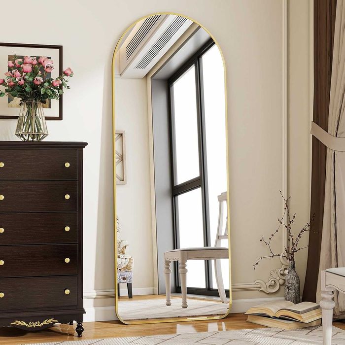 Nowe lustro / lusterko / stojące / półokrągłe / złote / 163x53 / R80!