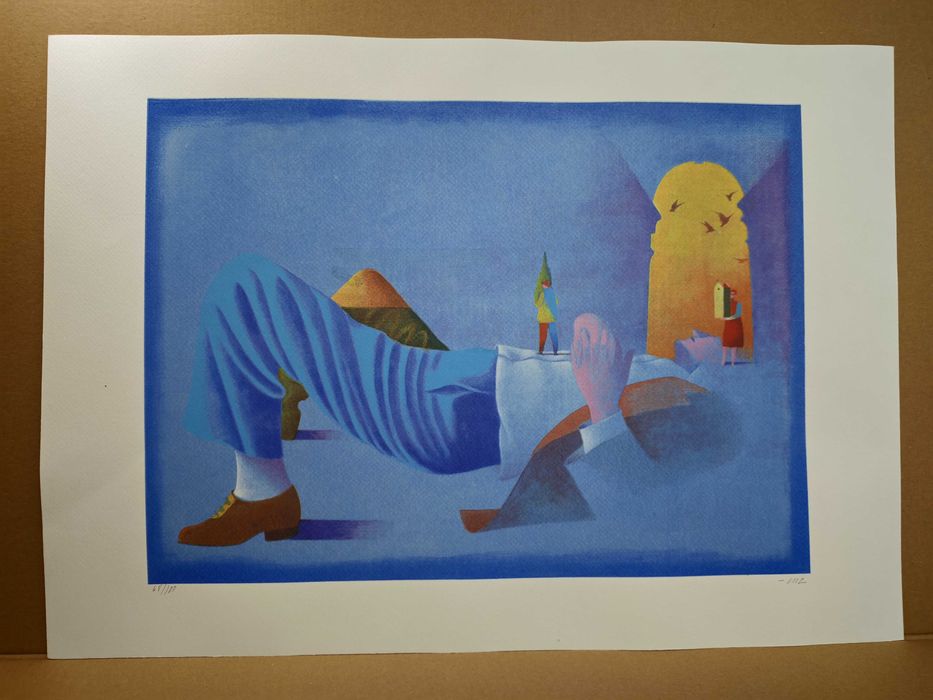 Serigrafia de Alfredo Luz, numerada e assinada pelo artista